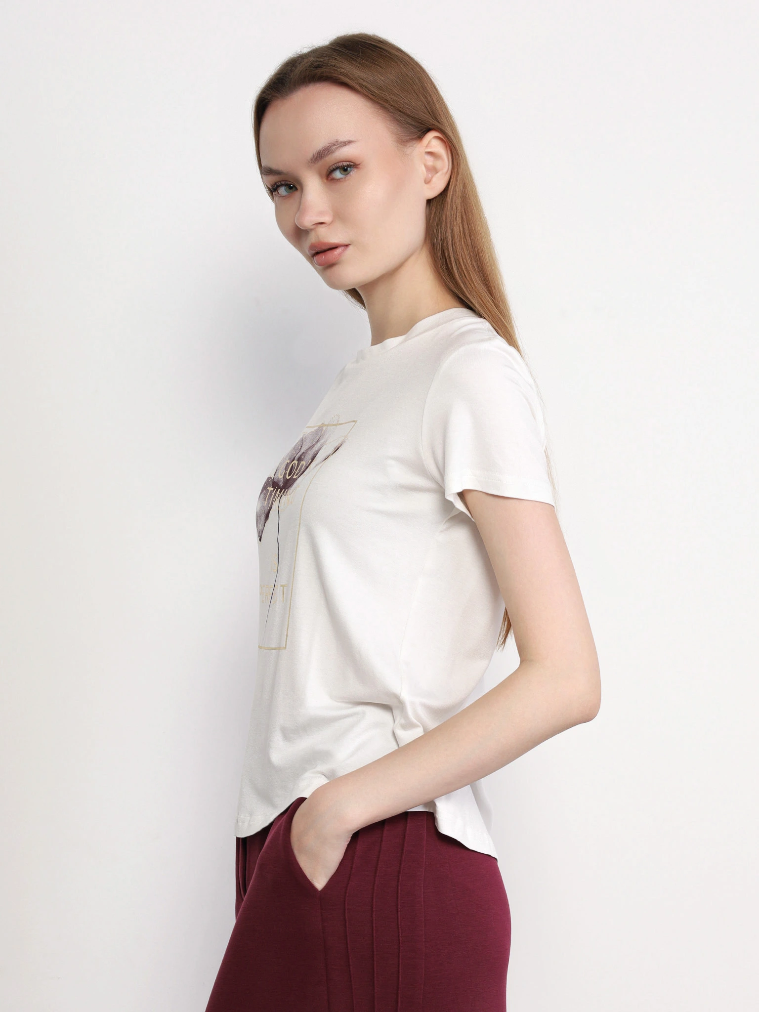 Футболка прямого кроя с принтом